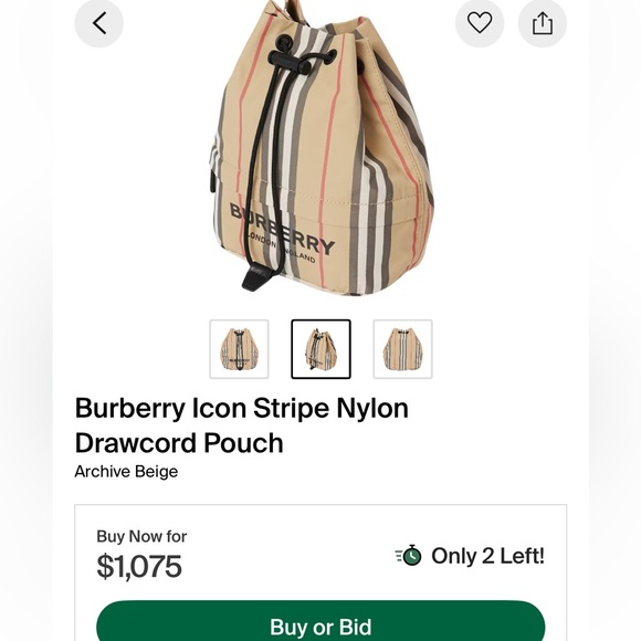 Burberry Icon Stripe drawcord Pouch Bag - Picture 12 of 12